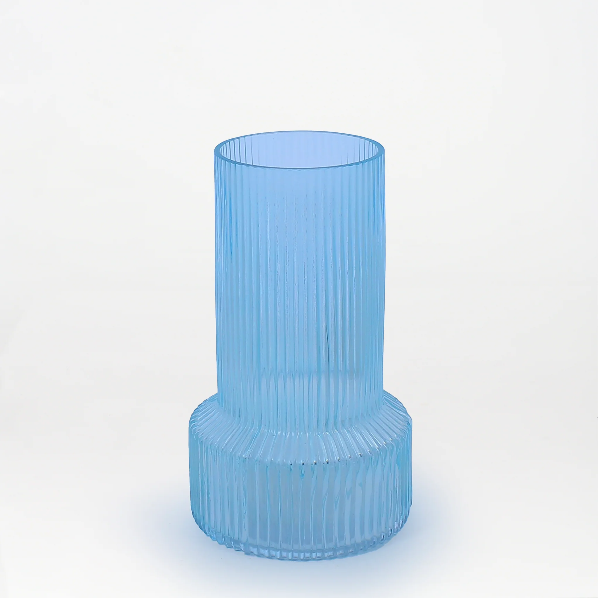 Azure Ripple Glass Vase