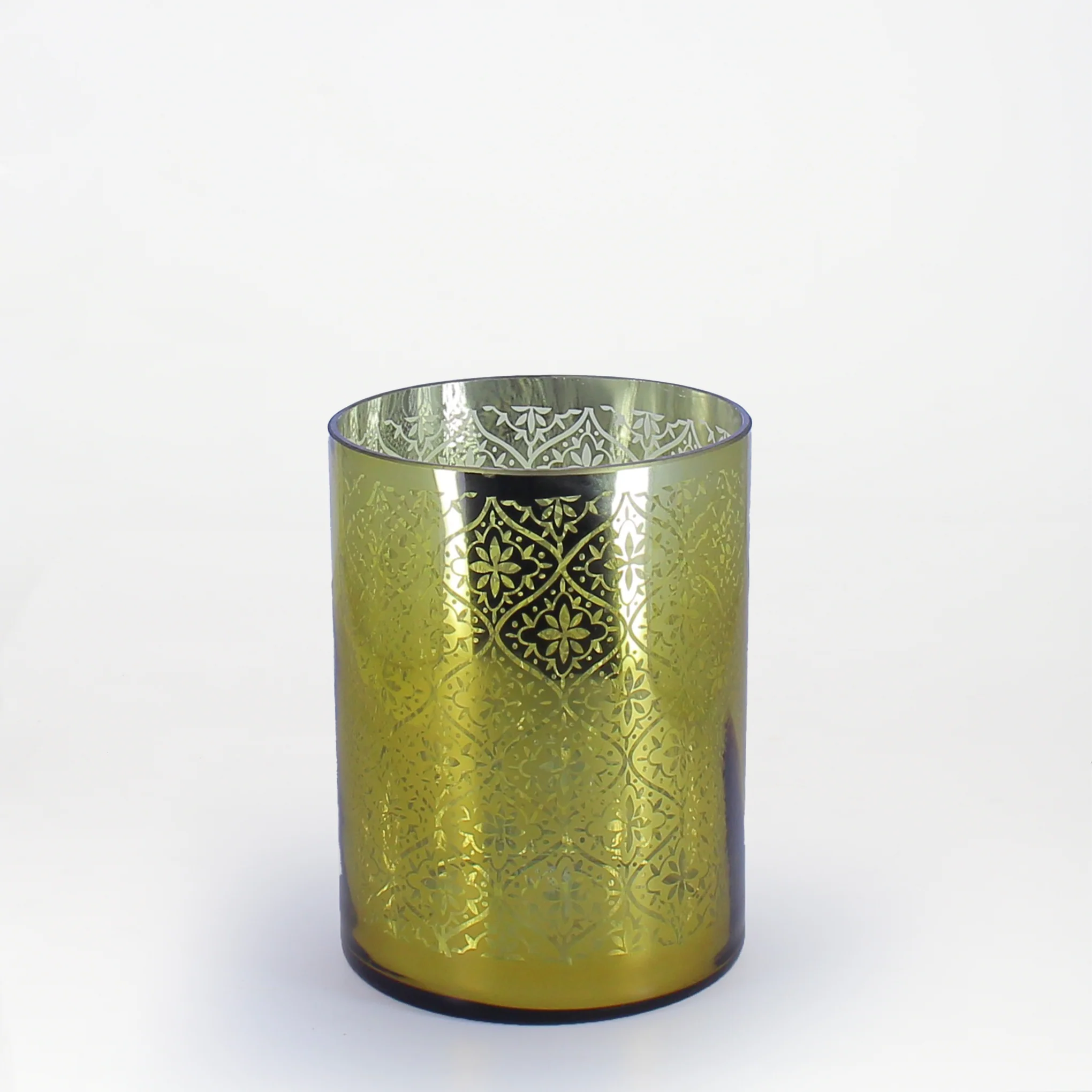Golden Lattice Glass Vase