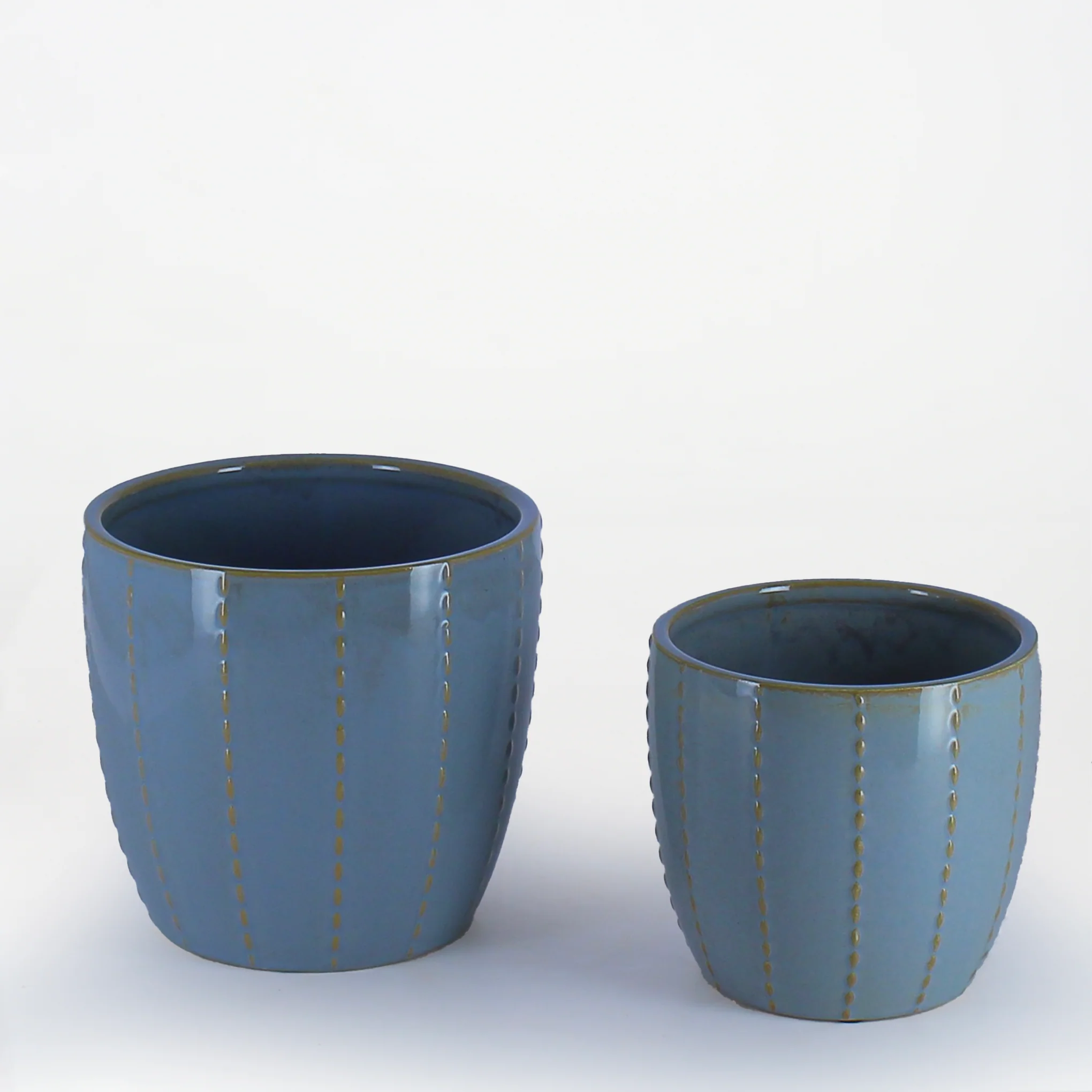 Indigo Stitch Ceramic Planter