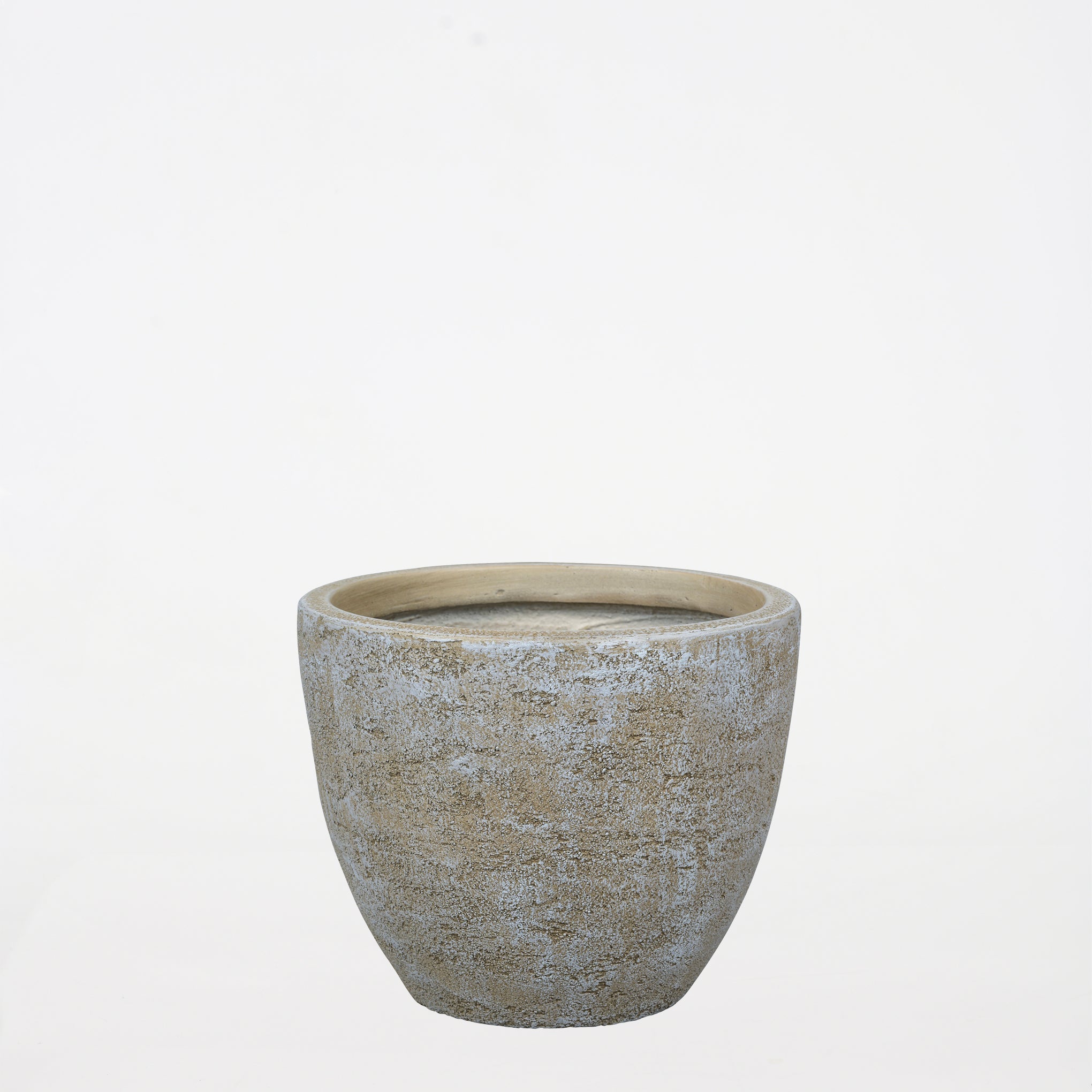 Round Textured Cement Planter – Brown - Image 2