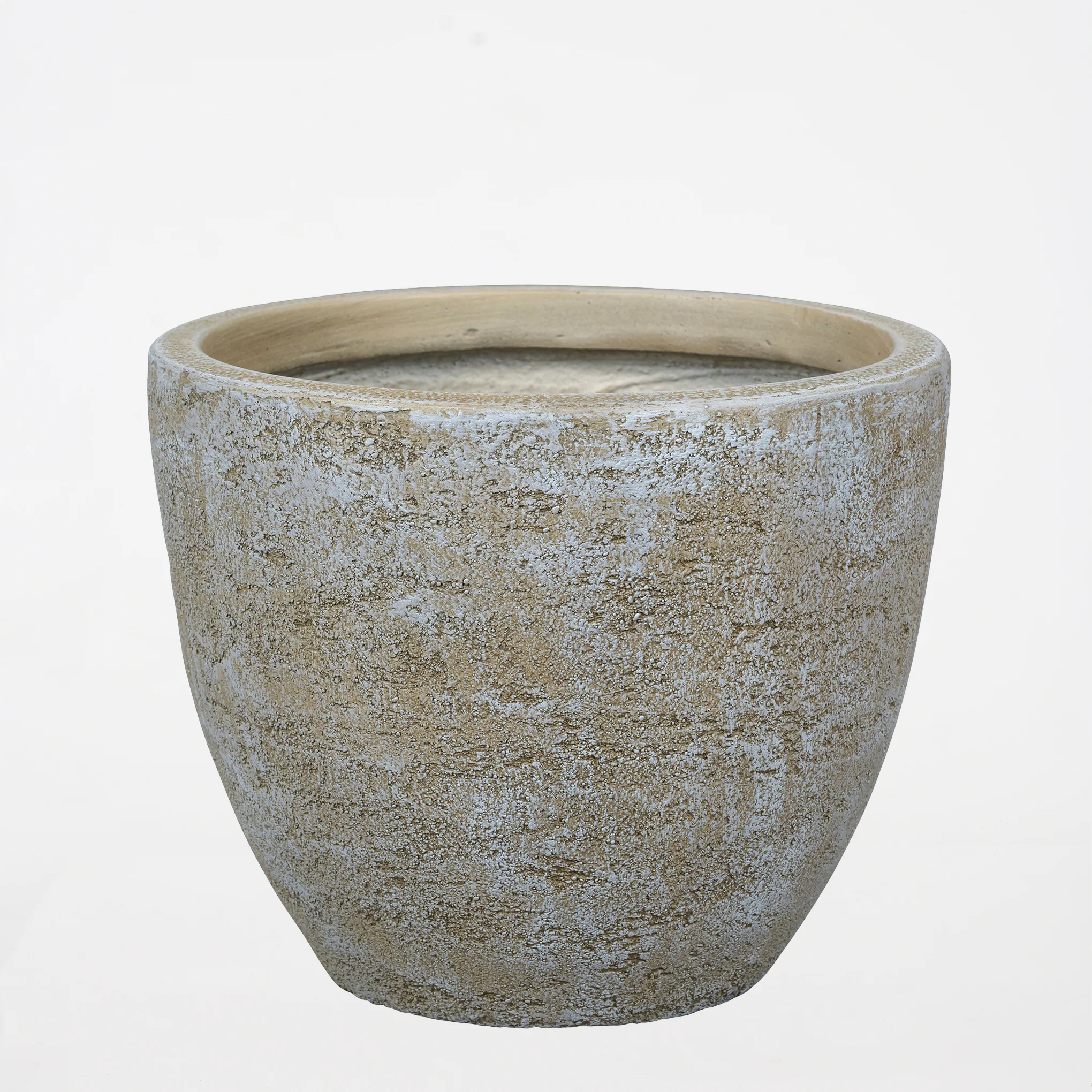 Round Textured Cement Planter – Brown - Image 4