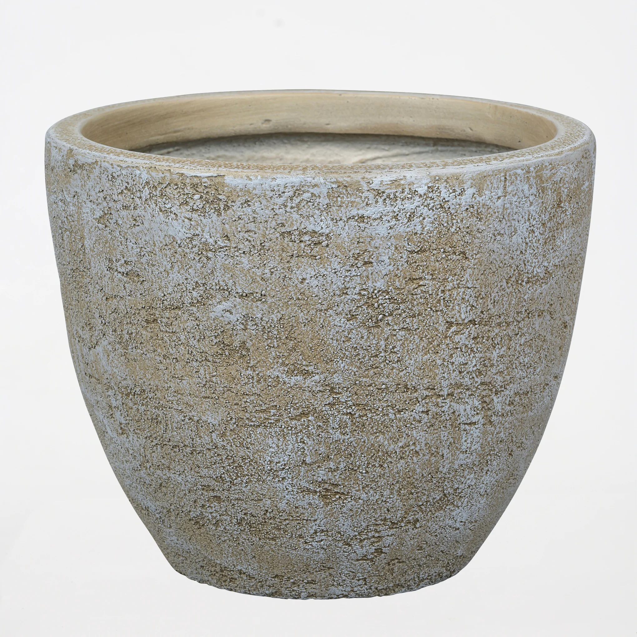 Round Textured Cement Planter – Brown - Image 5