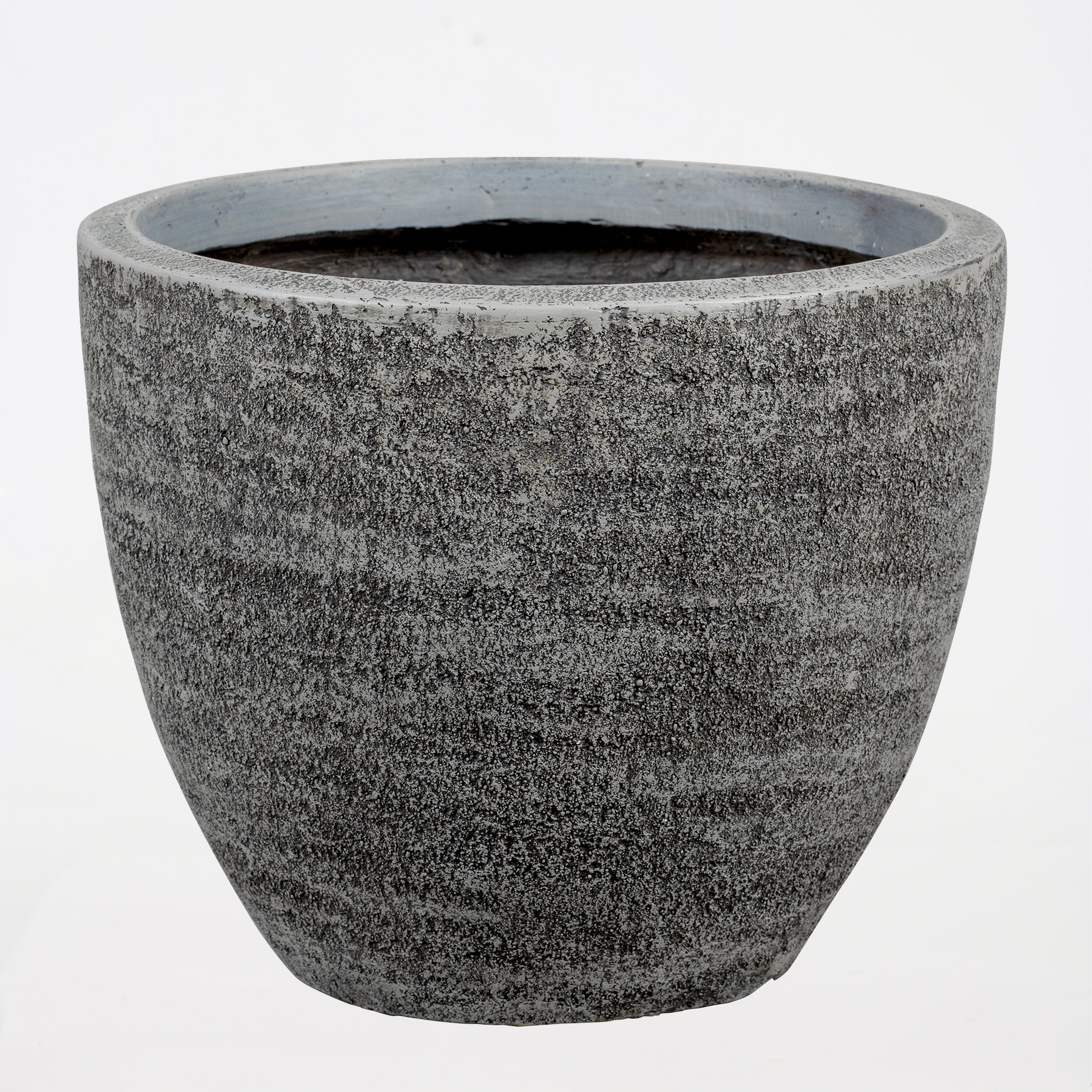 Round Textured Cement Planter - Grey - Image 5
